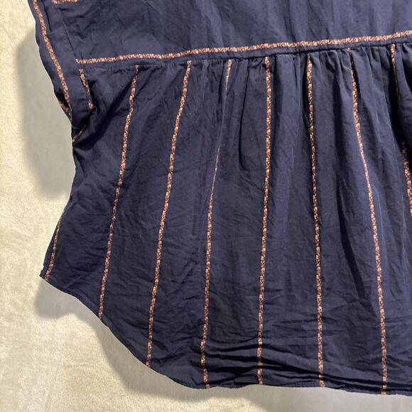 Madewell Hilltop Shirt Jacquard Stripe Button Front Collared Women's Size Medium - Picture 8 of 13